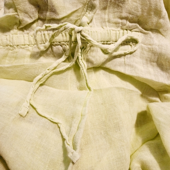 Old Navy Maternity Yellow Green Collared Henley Tie Waist Tunic Top Size Small S - Picture 4 of 8